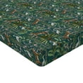 thumbnail image 4 of Ambesonne Jungle Animals Fitted Sheet, Tiger Crane Birds, Full Size, Green Teal and Ginger, 4 of 5