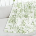 thumbnail image 3 of Floral Fuzzy Blanket Green Flowers Throw Blanket Decorative Soft Cozy Flannel Blanket for Home Bed Sofa Couch Chair, 50 x 60 Inch, 3 of 6