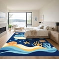 thumbnail image 3 of ODIKA 4'x6' Machine Washable Non-Slip Area Rug, Kawaii Blue High Traffic Rug with Pad, Blue, 1053154, 3 of 8
