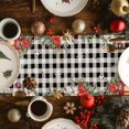 thumbnail image 3 of Christmas Plaid Table Runner 70 Inch Long Dresser Scarves Cotton Linen Tablerunners Black Snowman Xmas Tree Snowflake Buffalo Dining Kitchen Burlap Table Setting Decor for Party Holiday, 13"x70", 3 of 6