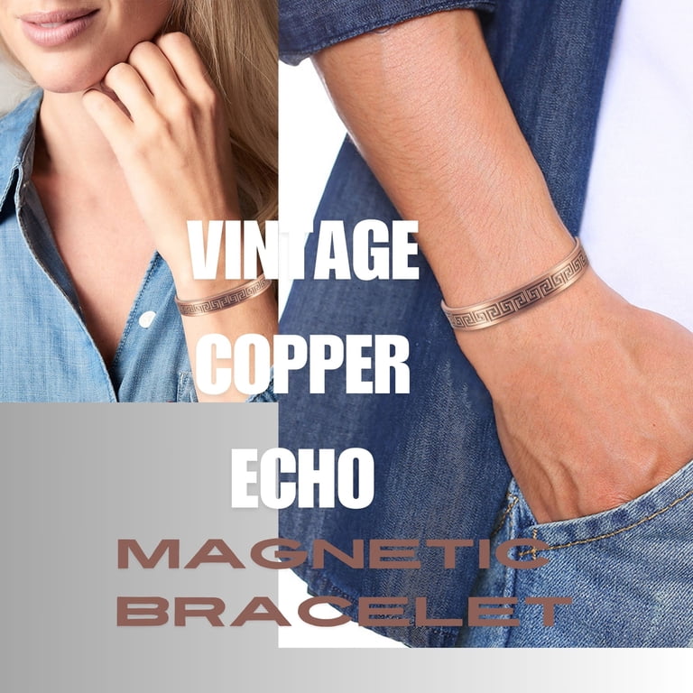 Men's Solid Copper Bracelet – Retro Design With 8 Magnets, Adjustable 6.5 Inch