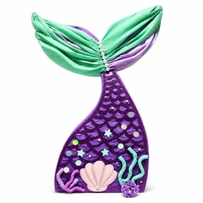 Handmade Volume Pinata with Extra-Full Crepe Fringe Pull String & Smash Includes Bat & Blindfold Birthday Party Piata for Kids Choose Your Design (18" Small, Mermaid Tail)