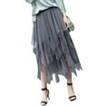 thumbnail image 1 of Lady ‘s Sexy Solid Color Mesh Irregular Elastic Tulle Bubble Skirt, 1 of 7