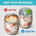 thumbnail image 4 of 12oz Stemless Wine Tumblers Halloween Ghosts and Pumpkins Pattern Vacuum Insulated Stainless Steel Travel Tumbler Cups Mug with Lid and Straw for Champaign,Cocktail,Beer with Cleaning Brush, 4 of 5