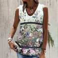 thumbnail image 2 of Birdeem Mode Femme Été Sans Manches Col en V Chandail Imprimé Blouse Décontractée, 2 of 5