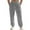 Grey, variant on Men's Linen Casual Trousers with Elastic Ankle for Everyday Comfortable Wear in Warm Seasons