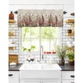 thumbnail image 6 of Valances for Windows, Autumn Thanksgiving Mushroom Leaves Country Linen Texture Rod Pocket Short Window Valance Curtains Holiday Window Treatment for Kitchen Living Room Bathroom, 54"x18", 6 of 6
