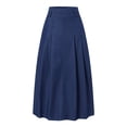 thumbnail image 3 of ZANZEA Womens Skirts Solid Color With-Back-Zipper Party Long Jeans Skirts, 3 of 10