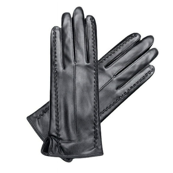 PU Touch Screen Gloves Ladies Winter Comfortable Warm Plus Velvet Padded Sub-finger Cycling Outdoor Warm Gloves