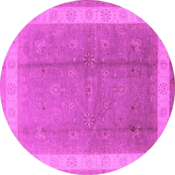 Ahgly Company Indoor Round Oriental Pink Industrial Area Rugs, 5' Round