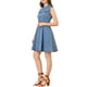 thumbnail image 4 of INSPIRE CHIC Vestido de Camisa Sin Mangas de Mezclilla con Cuello en V y Cinturón L Azul, 4 of 7