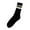 1-Black-A, variant on Bibifish Womens Socks Sports Mid Calf Socks With Strip Design Breathable Athletic Crew Socks Trendy Workout Mid Socks For Ladies