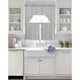 thumbnail image 3 of Grey Swag Kitchen Curtains Sets for Windows 24 Inch Length, Vintage Leather Patterned Texture Solid Modern Short Window Curtain Panels Swags Valances and Tiers 3 Piece Set for Cafe/Dining Room, 3 of 5