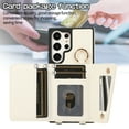 thumbnail image 6 of Dteck for Samsung Galaxy S23 Ultra Case with Shoulder Strap,Magnetic Leather Card Slots Wallet Case Ring Holder Kickstand Cover with Mirror for Galaxy S23 Ultra,White, 6 of 8