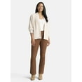 thumbnail image 2 of Time and Tru Women's High Rise Corduroy Flare Jeans, 32" Inseam, Sizes 2-22, 2 of 5