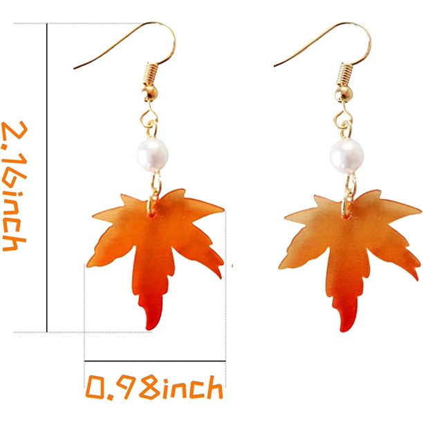 Maple Leaf Earrings Thanksgiving Fall Leaf Drop Dangle Earrings