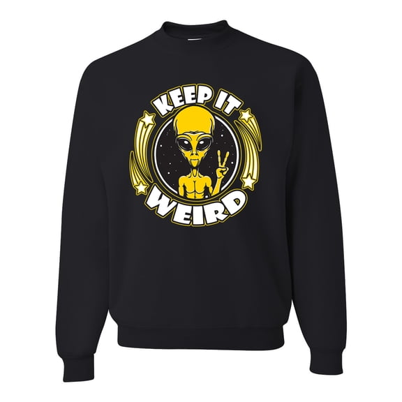 Wild Bobby Keep It Weird Alien Unisex Crewneck Sweatshirt
