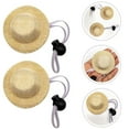 thumbnail image 5 of Mini Straw Hat for Small Animals Adjustable Pet Doll Accessory Funny Chicken Mexican Party Festival Photo Prop Sun Cap, 5 of 7