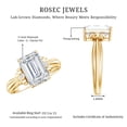 thumbnail image 6 of Rosec Jewels IGI Certified Lab Grown Diamond Emerald Cut Engagement Ring with Bow - 3 Carat - E-VS1 Quality Diamond Solitaire Ring, 14K Yellow Gold, US 12.00, 6 of 6