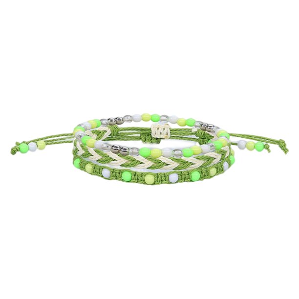 Conjunto de joyas trenzada Qarigey 3 piezas resistente al agua cera muñeca decoración encanto mano cadena playa tipo 7