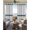 thumbnail image 2 of Marine Life Blackout Curtains for Bedroom Living Room, Ocean Coral Shell Starfish Blue Stripe 72 In Long Thermal Insulated Room Darkening Drapes Grommet Window Treatments, 52 x 72 In, 2 of 9