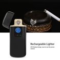 thumbnail image 2 of Petit Briquet Portable Rechargeable en Métal avec Affichage LED et Impression Tactile (Noir), 2 of 8