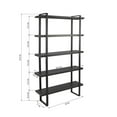 thumbnail image 2 of Canddidliike Industrial 5 Tier Metal Bookshelf for Home Office Open Storage - Black, 2 of 5