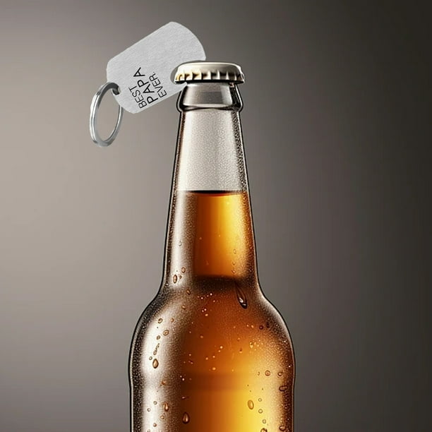 Llavero abridor de botellas de cerveza de acero inoxidable, abridor de botellas de bolsillo, abridor de botellas de bebidas, llavero de regalo para mujeres y hombres, abridor de botellas