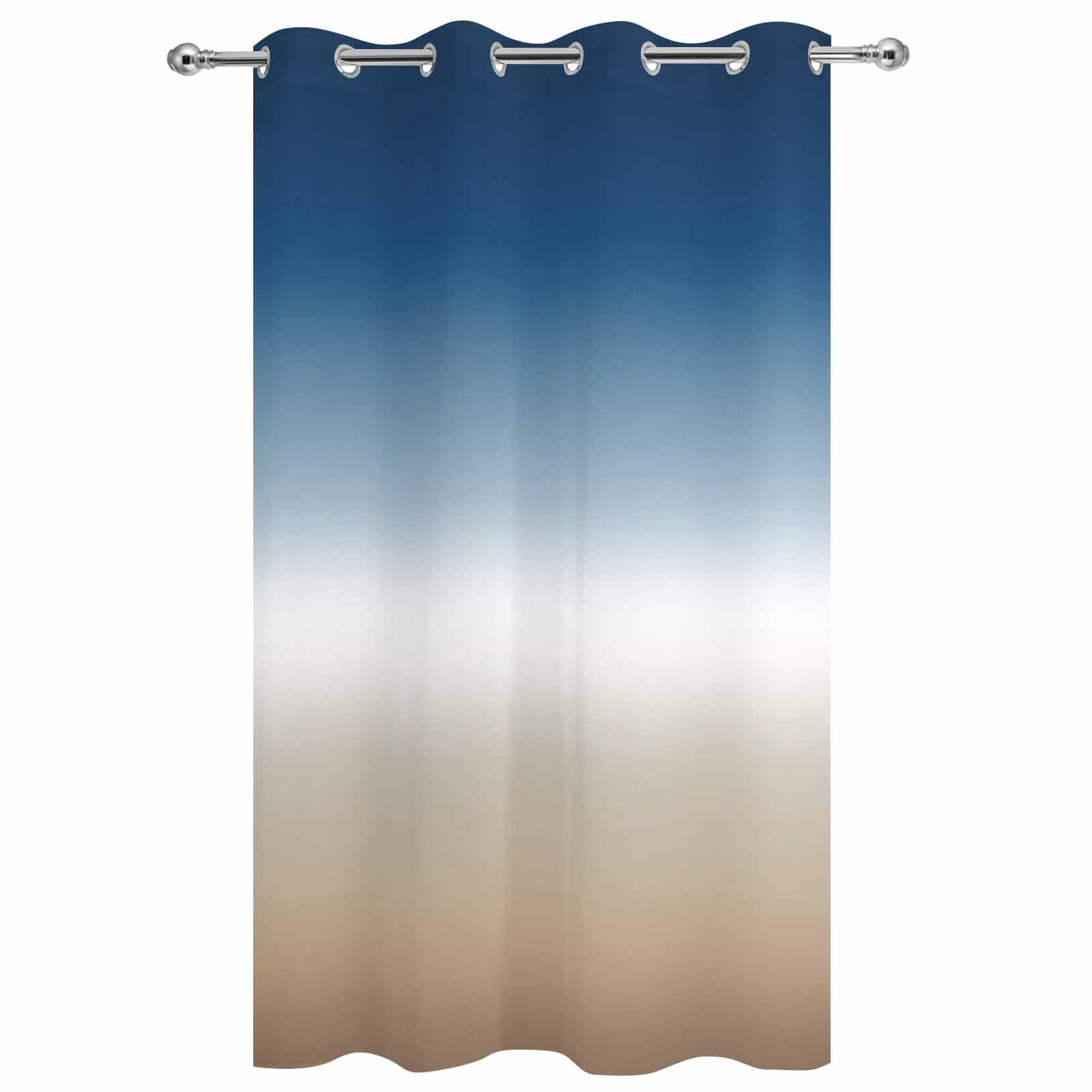 Outdoor Curtains for Patio Waterproof, Navy Blue Beige Ombre Cream Windproof Pravicy Outside Porch Blackout Curtain, Modern Abstract Art Aesthetics Sun Blocking Grommets Curtains for Cabana 54"x108"