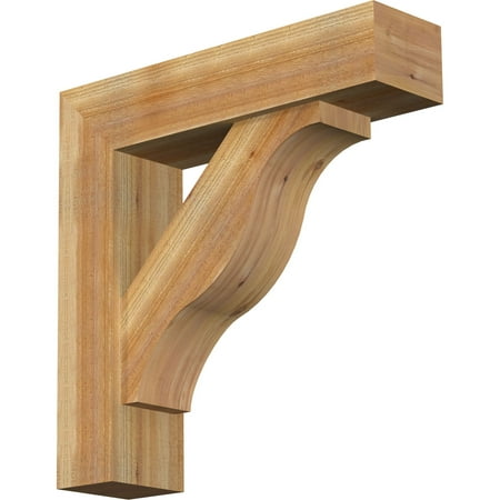 

Ekena Millwork 8 W x 32 D x 32 H Funston Block Rough Sawn Bracket w/ Offset Brace Western Red Cedar