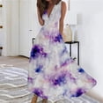 thumbnail image 4 of WTXUE Maxi Dresses, Sun Dress Sleeveless Vestidos Casuales Para Mujer V-Neck, for 2024 Spring Summer Elegant Wrap Trendy Flowy Dress Tie Dye Maxi Women's Plus, Blue Size XXL, 4 of 6