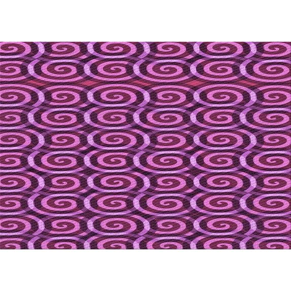 Ahgly Company Indoor Rectangle Patterned Crimson Purple Area Rugs, 7' x 10'