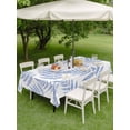 thumbnail image 4 of Outdoor Tablecloth with Umbrella Hole for Patio/Picnic/Party/Camping, Blue Ferns Waterproof Table Cloth Rectangle Table Cover Washable, Spring Summer Botanical Leaves (60"x 84"), 4 of 9
