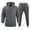 Grey, variant on Men's Autumn Two Piece Solid Color Hooded Sweatshirt Set Hooded Sweatshirt And Casual Pants Set