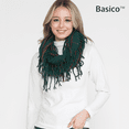 thumbnail image 3 of BASICO 2PK Warm Knit Winter Scarfs for Women Green Plaid and Ivory Infinity Scarf Circle Loop Scarves, 3 of 7