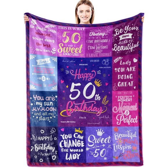 LHSHID 50th Birthday Gifts for Women 50th Birthday Gifts Ideas for 50 Year Old Woman 50 Birthday Gifts for Women 50 Year Old Gifts for Women 50th Birthday Gifts for Women Funny 50"x60"