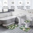 thumbnail image 6 of Spring Flower Bathroom Rugs Set Rustic Watercolor White Calla Lily Floral Green Leaf Linen Texture Non Slip Absorbent Bath Mats 3 Piece Set, U-Shaped Floor Mat, Toilet Seat Cover Large Size, 6 of 9