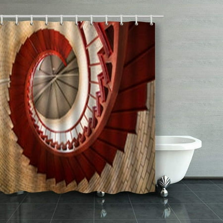 Bpbop Red Iron Spiral Staircase Inside Lighthouse Texture Shower