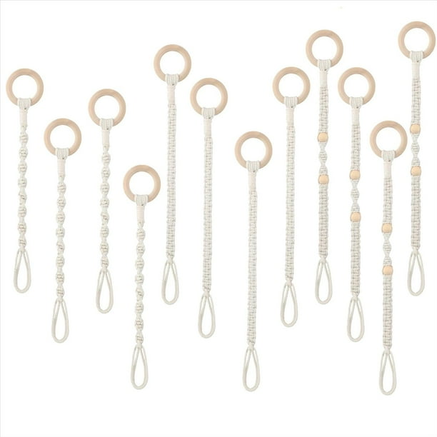 12 Piezas Conectables Macramé Colgador de Plantas Extensor Soportes para Macetas Extensor Macramé Soporte para Plantas Colgante Tejido Hecho una Mano