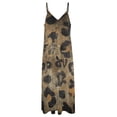 thumbnail image 6 of Abstract Leopard Print Texture Sleeveless Suspender Dress Summer Fashion Casual Long Dress, 6 of 9