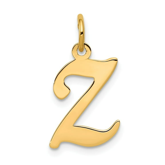 14K Yellow Gold Charm Pendant Initial Z