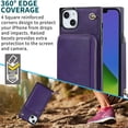 thumbnail image 2 of Allytech RFID Blocking Wallet Case for iPhone 14 2022, PU Leather Zipper Purse with Crossbody Strap Handbag Case with Credit Card Slots for iPhone 14 6.1 inch 5G, Purple, 2 of 10