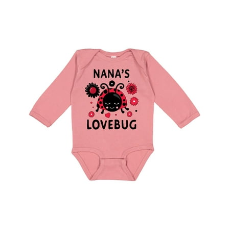

Inktastic Valentine s Day Nana s Lovebug Gift Baby Boy or Baby Girl Long Sleeve Bodysuit