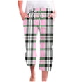 thumbnail image 1 of lcziwo Women's High Waist Linen Capris, Wide Leg, Drawstring, Pink, 1 of 5