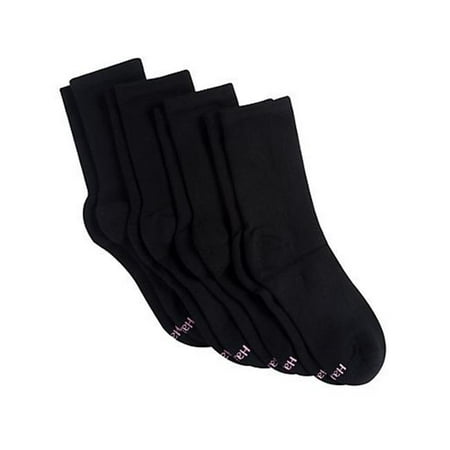 Hanes Womens Cool Comfort Sport 4-Pack Crew Socks, 5-9, Black ...