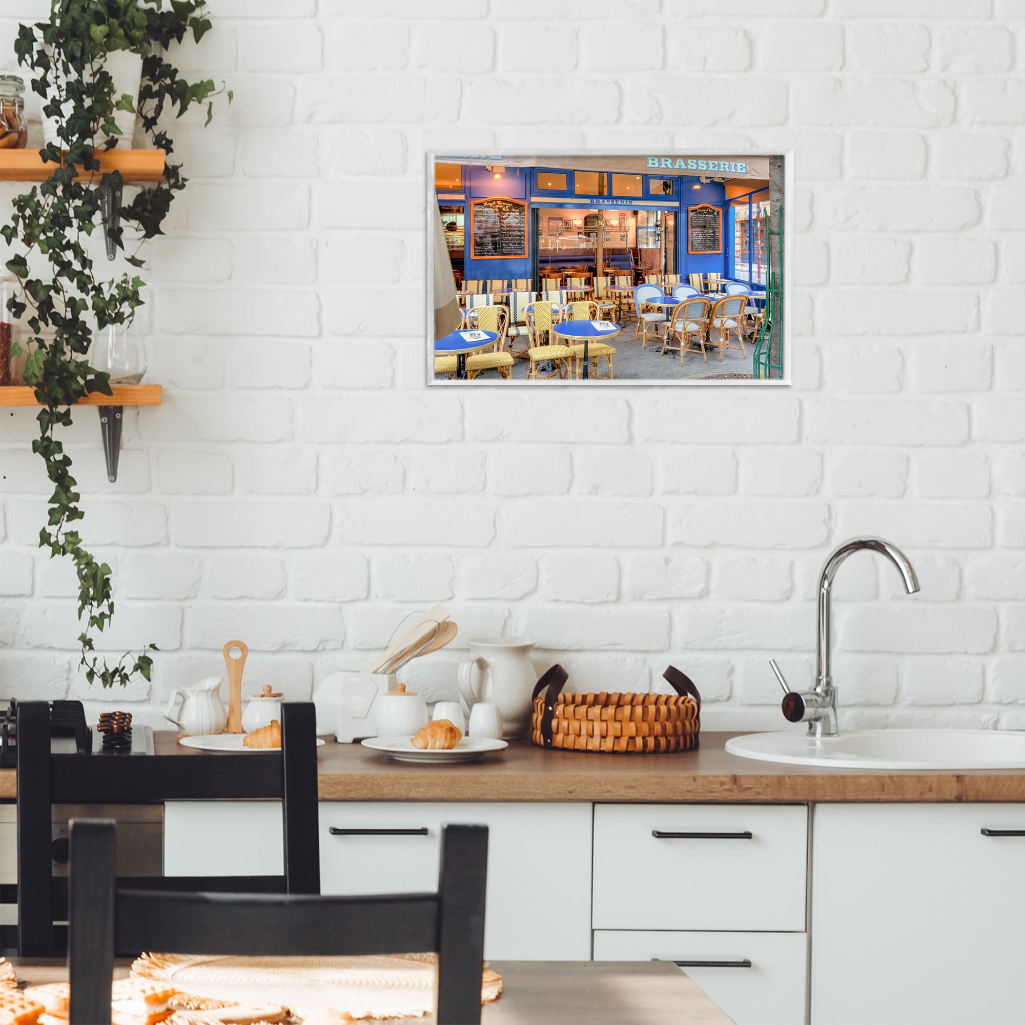 Stupell Industries Parisian Brasserie Terrace White Framed Giclee Art, design by Alan Blaustein