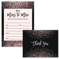 thumbnail image 1 of Miss to Mrs Invitations ( 25 ) & Thank You Notes ( 25 ) Set with Envelopes Bridal Shower Guest Invites Pink Confetti Design Fill-in-Style & Blank Folded Gift Thank You Cards Excellent Value Pair, 1 of 4