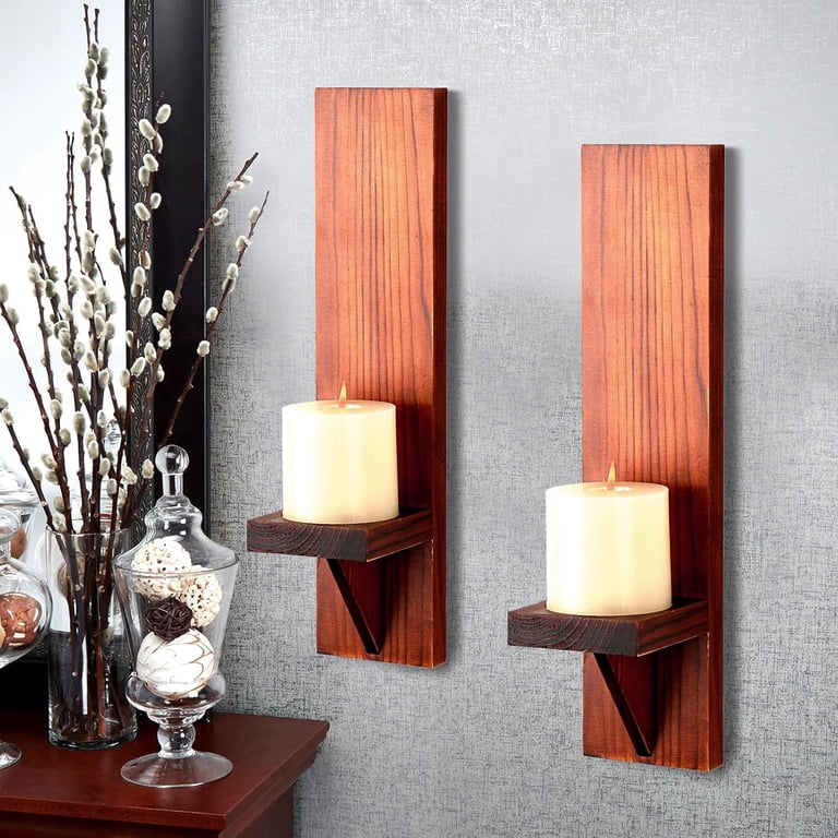 Rustic Style Wall Candle Holders New 2 Pack Rustic Black Metal Wall