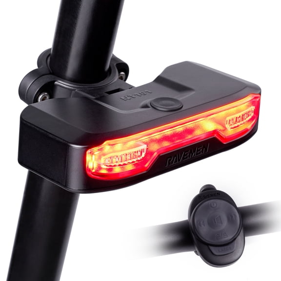 RAVEMEN NT101 Bike Tail Light with Turn Signal 160lm Bicycle Light with Horn for Seatpost/Cargo Rack