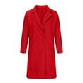 thumbnail image 3 of Dezsed Womens Winter Coats Women's Solid Color Lapel Pocket Long Jacket Cardigan Jacket Red L, 3 of 6